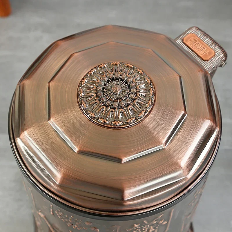 Европейская роскошная позолоченная ножная педаль металлическая корзина для