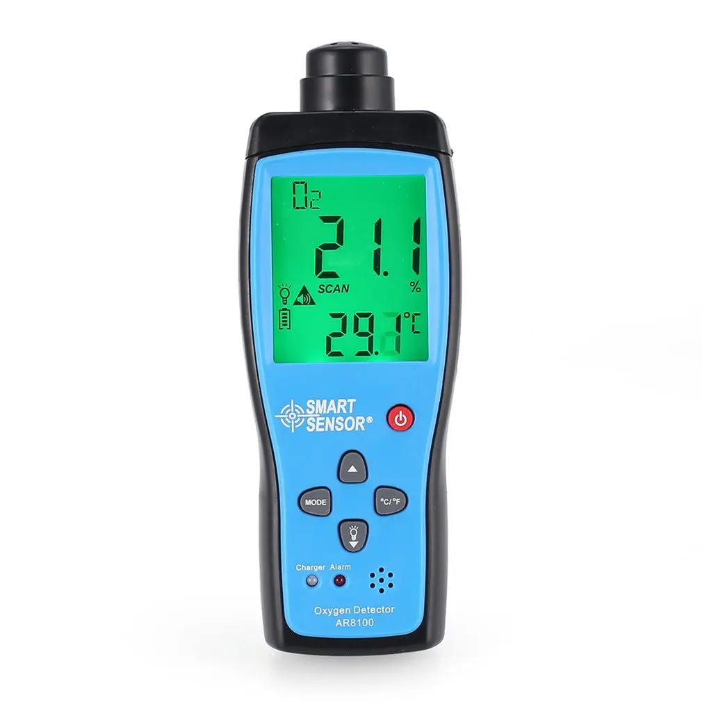

SMART SENSOR Oxygen Meter Digital Portable Automotive O2 Gas Tester Monitor Detector Handheld Oxygen Meter 0~25% VOL