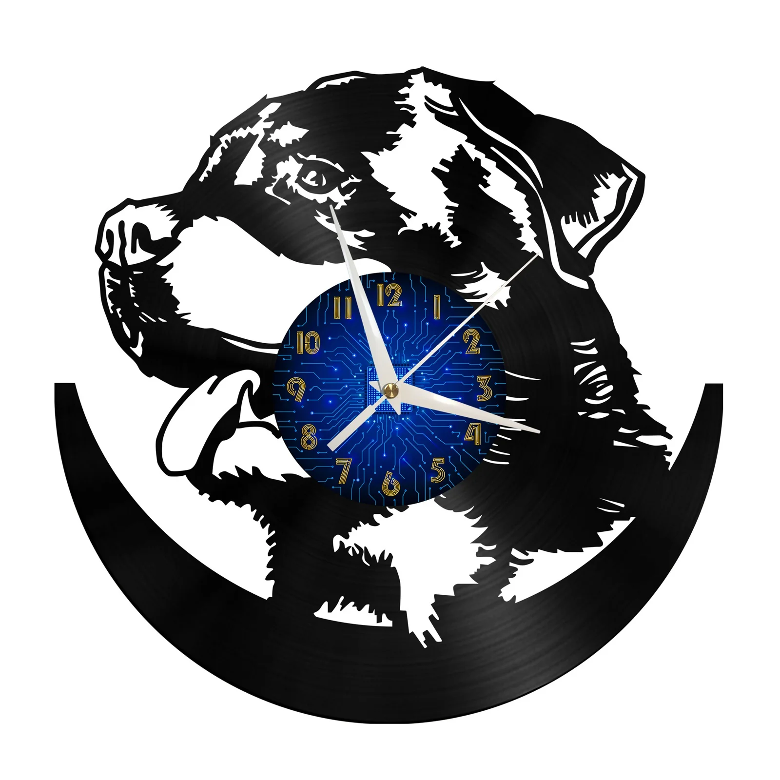 

Saint Bernard dog Theme 12 Inch Vinyl Record Wall Clock Battery Operated Silent Non-Ticking