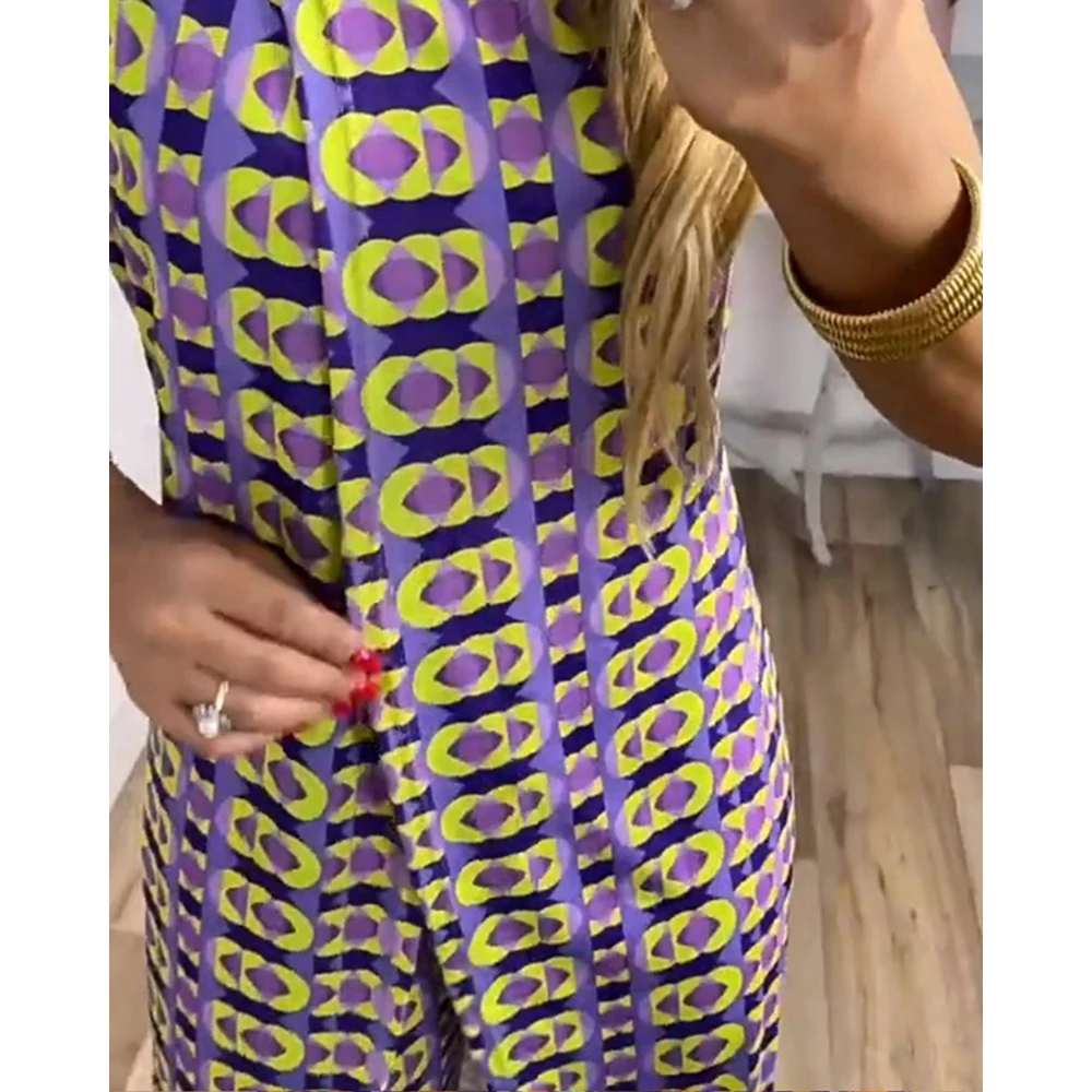 Women Round Neck Sleeveless Long Top & Wide Leg Pants Set Female Two Pieces Suit Set Casual Workwear Elegant Outfits Fashion