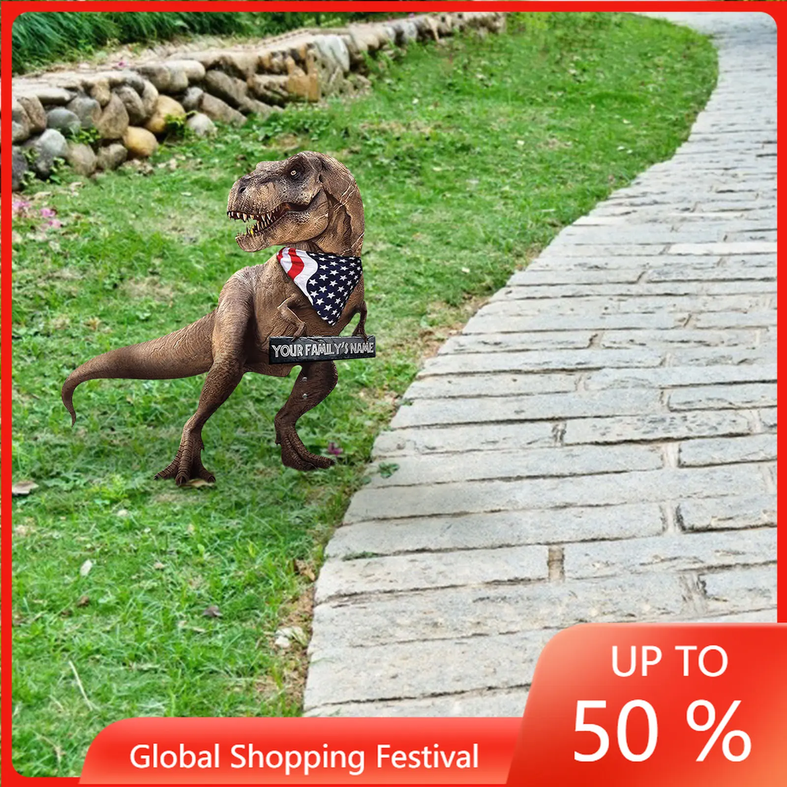 

Outdoor American Dinosaur Garden Decoration Art Iron Ornaments Garden Decoration outdoor decoracion home decor gardening statue