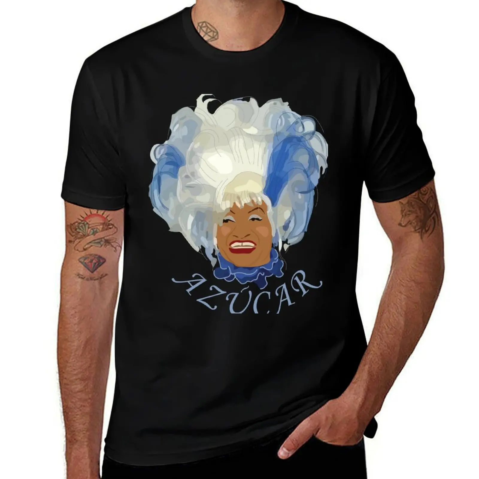 Фото Футболка Celia Cruz Azucar, мужская футболка с рисунком, мужская повседневная футболка, мужская футболка из 100% хлопка №1