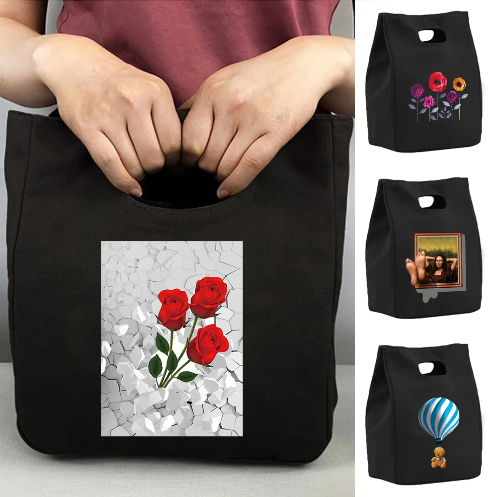 Lunch Box Ice Pack Picnic Food Tote 3d Pattern