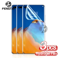 3pcs full cover protective hydrogel film for huawei p40 p30 pro lite screen protector on huawei mate 40 30 pro lite not glass