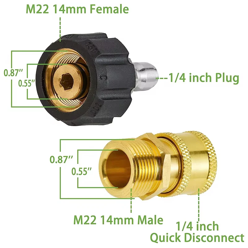 

Быстросъемный адаптер для шланга мойки высокого давления DCNB 1/4 дюйма