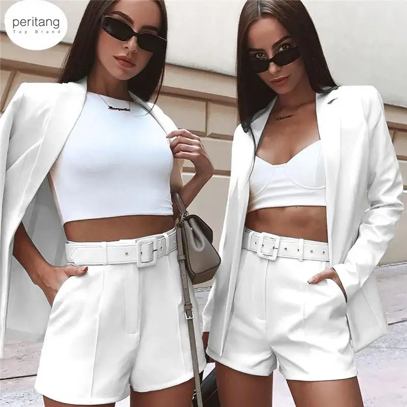 

Women's Suits Unique Shining Cool Matching Set Blazer Fashion Party Night Club Shorts Suit 2023 Feme Glitter Tracksuit Outfits