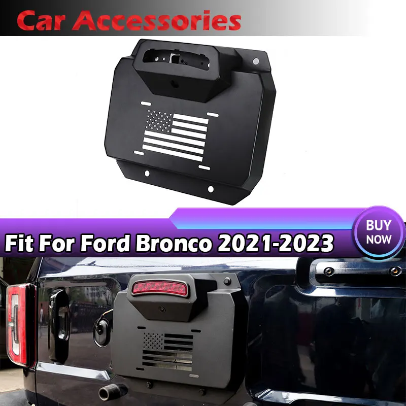 

Spare Tire Delete License Plate Tailgate Cover For Ford Bronco 2021 2022 2023 Exterior Accessories