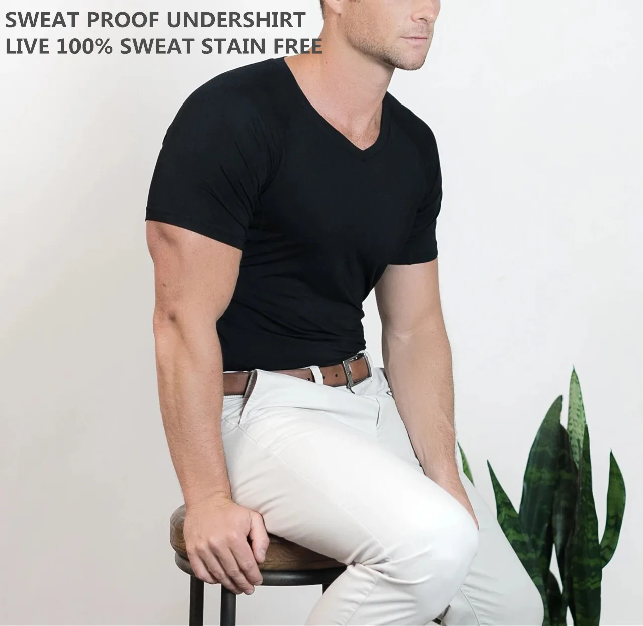 Фото Живите без забот: 100% защита от пота, мужская футболка Sweat-Secret, влагонепроницаемая майка. №3
