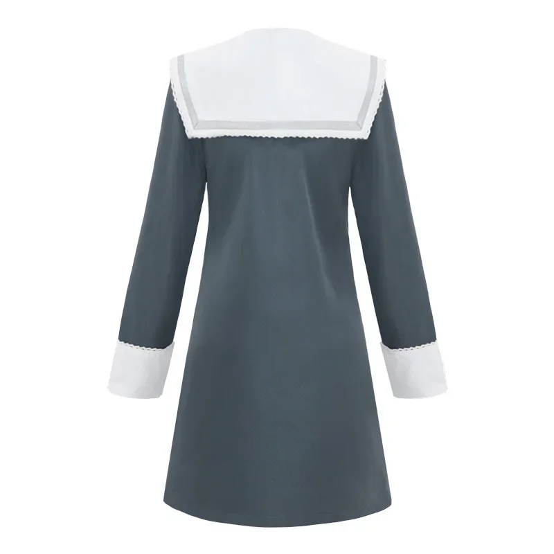 Anime Wonder Egg Priority Neiru Aonuma Cosplay Costume Long Sleeve Gray Dress Wig Braid Halloween Party Women