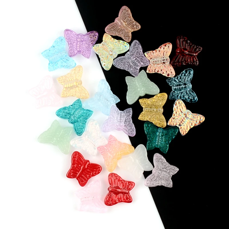 Разноцветные прозрачные бусины AB из чешского стекла, бусины-разделители в виде бабочек для изготовления ювелирных изделий, ожерелья, браслета, аксессуары для рукоделия