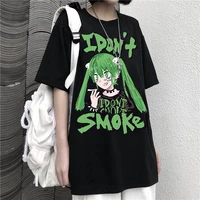 anime womens t shirt harajuku smke of the dark print t shirt summer short sleeve oversized t shirt street vintage clothes