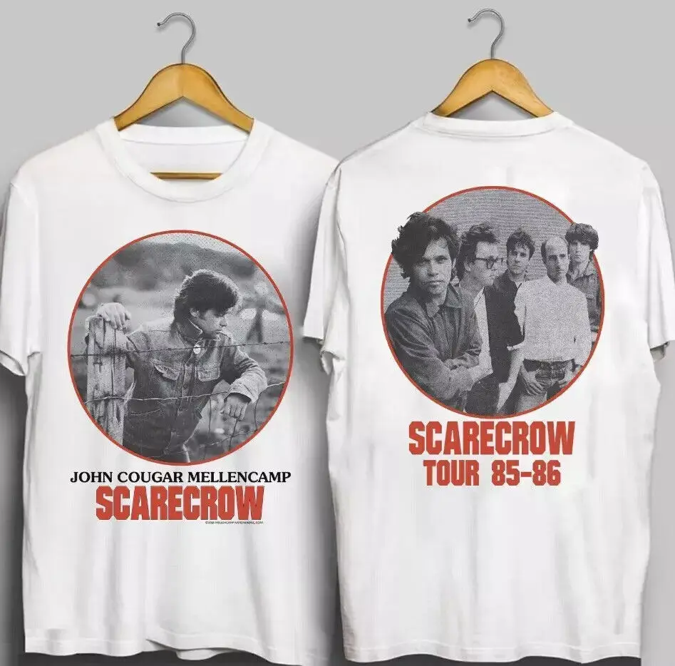 Винтажная Двусторонняя Футболка 80-х John Cougar Mellencamp Scarecrow Tour