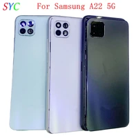 rear door battery cover housing case for samsung a22 5g a226 back cover with middle frame camera lens logo repair parts