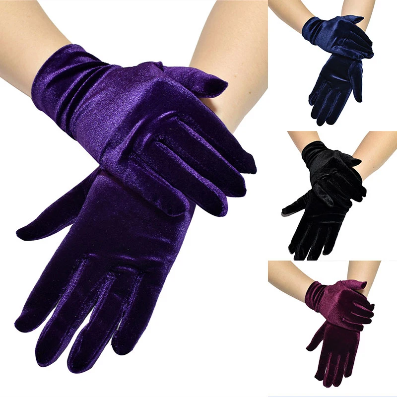 

New Women Gold Velvet Gloves Warm Gloves Soft Comfortable Finger Gloves Breathable Protect Mitten Autumn Winter Hand Jewelry