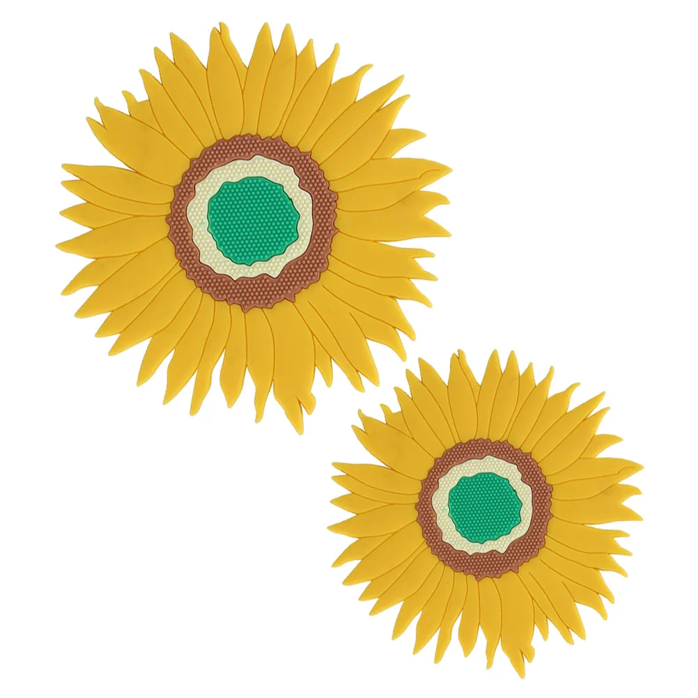 

2pcs Creative Sunflower Shaped Table Mats Anti-scald Placemats Insulation Pads