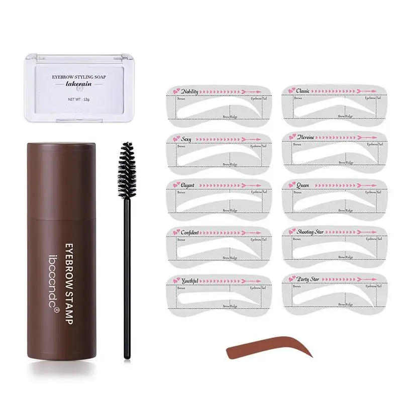 Shaping Kit Brow Styling Cream Sweat Resistance Natural Wild Brow Soap Fixing Brow Wax Waterproof Contour Stencil