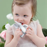 silicone elephant teether exercise grip chew toy bpa free for baby shower gift