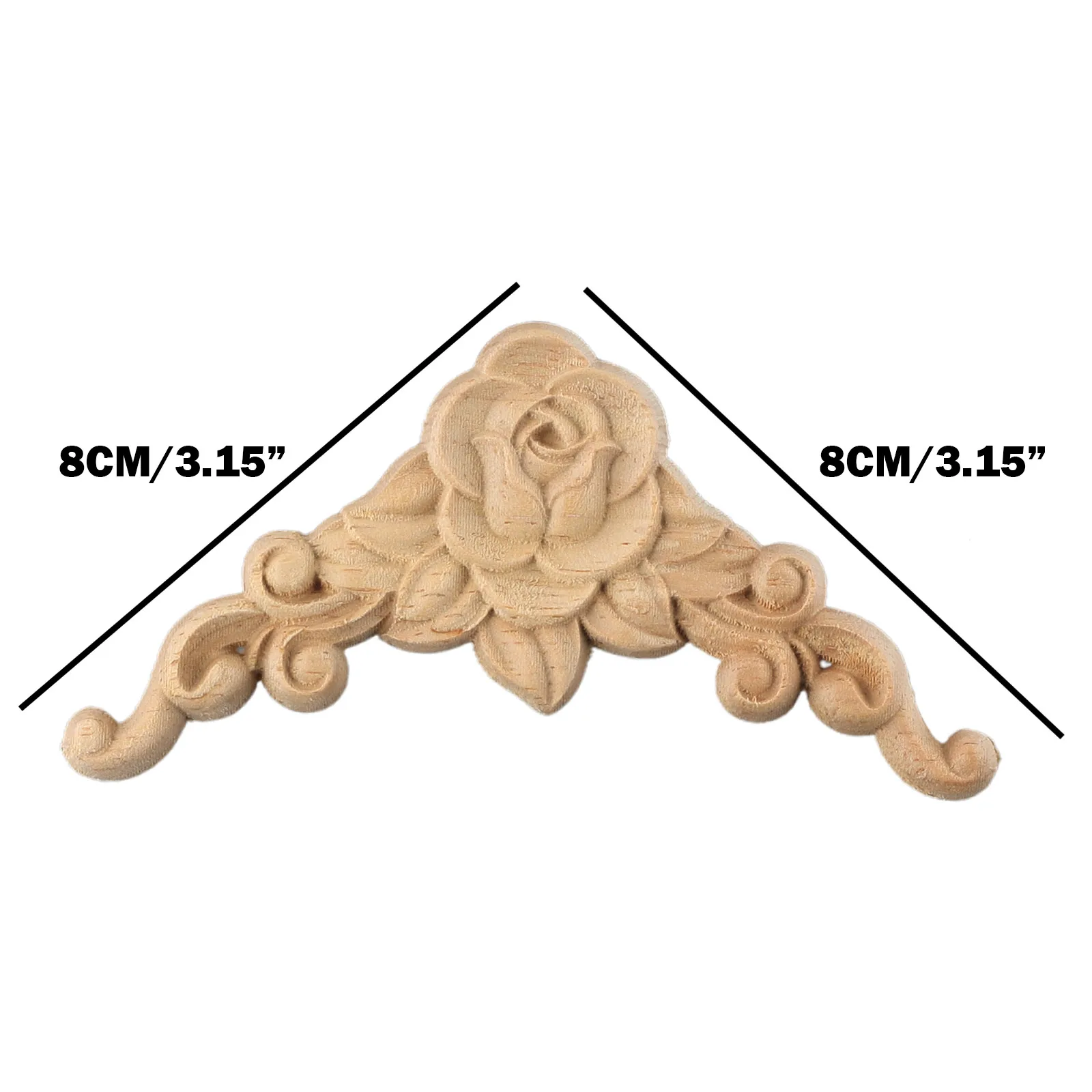 

Decoration Crafts Figurines Wooden Carved Corner Flower Board Onlay Applique Furniture Moulding Decal For Cabinets Mirrors Doors