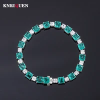 2022 trend luxury 100 925 silver 66mm ruby green tourmaline lab diamond chain bracelet womens charms party fine jewelry 19cm