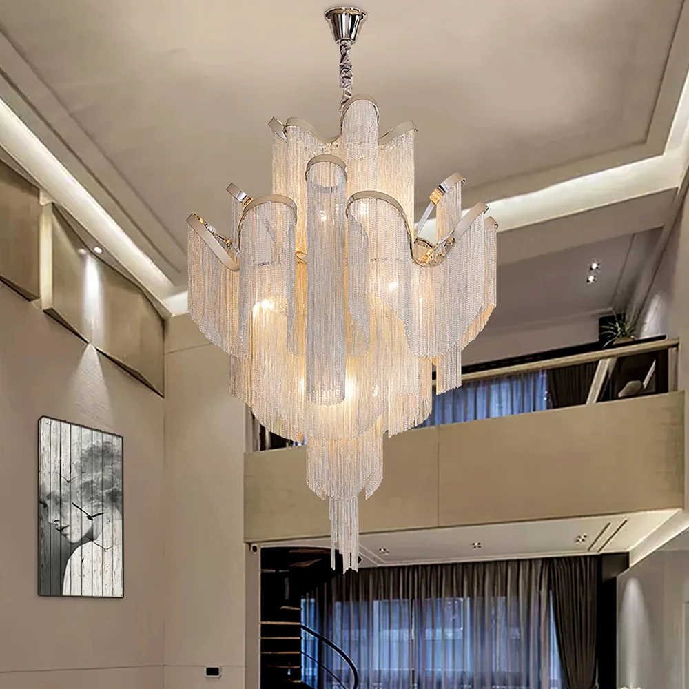 

Хромированная люстра-цепочка AT-CL219-1