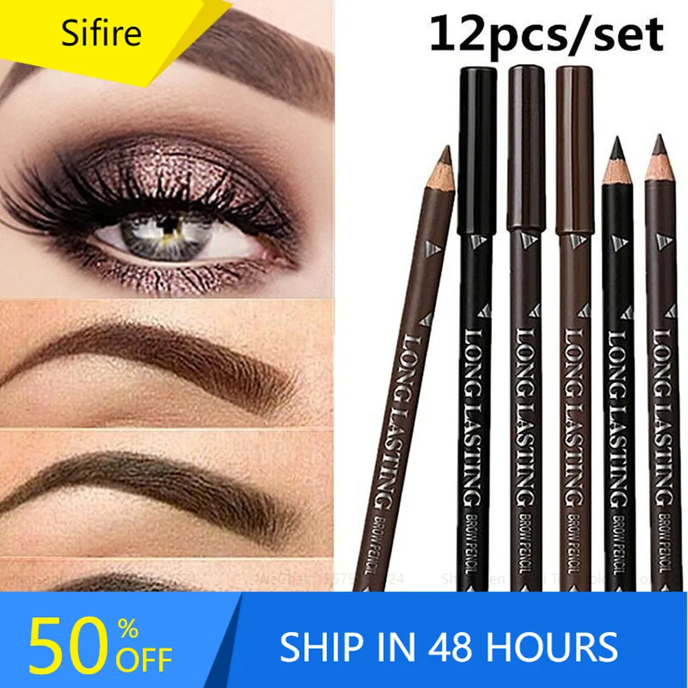 

Карандаш для бровей, водостойкий, черный, коричневый, 12 шт.