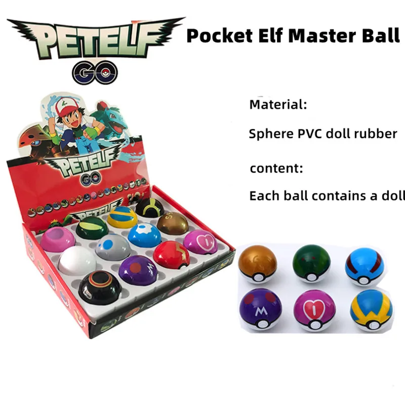 

Newest 12Pcs/Set Pocket Elf Master Ball Pokemon go Doll Toys 5cm Collectible Toys Holiday Gift