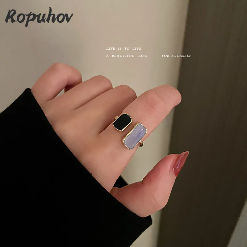 Кольцо Ropuhov 2021 New 925 Silvery Needle Korean Geometric Drip Design Simple Temperament Lady Personality Creative Women.