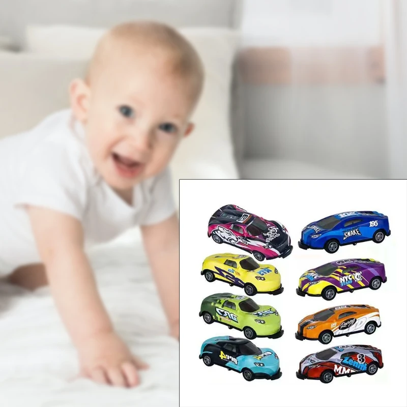 

GXMB 3.5in Jumping Stunt Car Toy Realistic Mini Car for Toddler w/ Inertia Pull Back Active Alloy & Anti-Collision Baby Toy