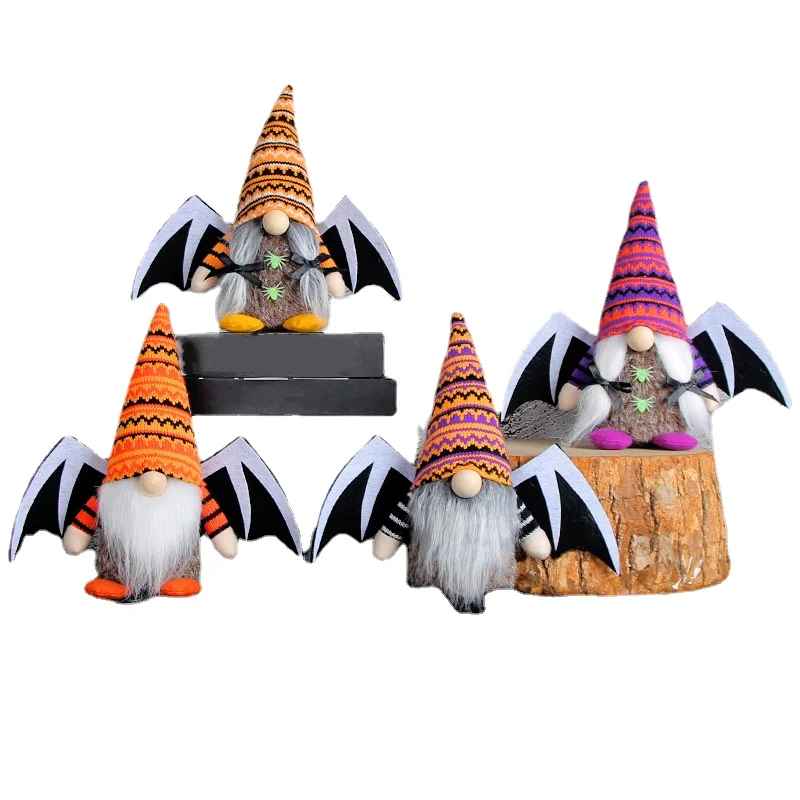 

Halloween Winged Doll Cute Faceless Doll Ghost Festival Knitted Plush Doll Christmas Gift 28*8*25cm