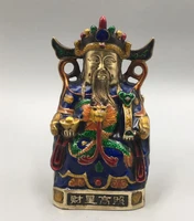 archaize brass cloisonne sit dragon chair god of wealth consecrate buddha decoration crafts statue