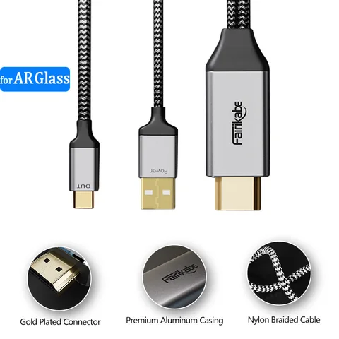 HDMI кабель для портативного монитора fairikabe 4K60Гц 2 метра
