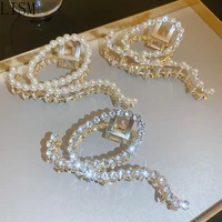 french rhinestone pearl letter q grip retro temperament shark clip fashion catch hair accessories hair jewelry hairpin headpiece