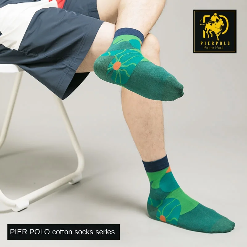 New men's deodorant socks pure cotton medium tube socks men's style Chinese fashion gift socks boys' trend socks wholesale