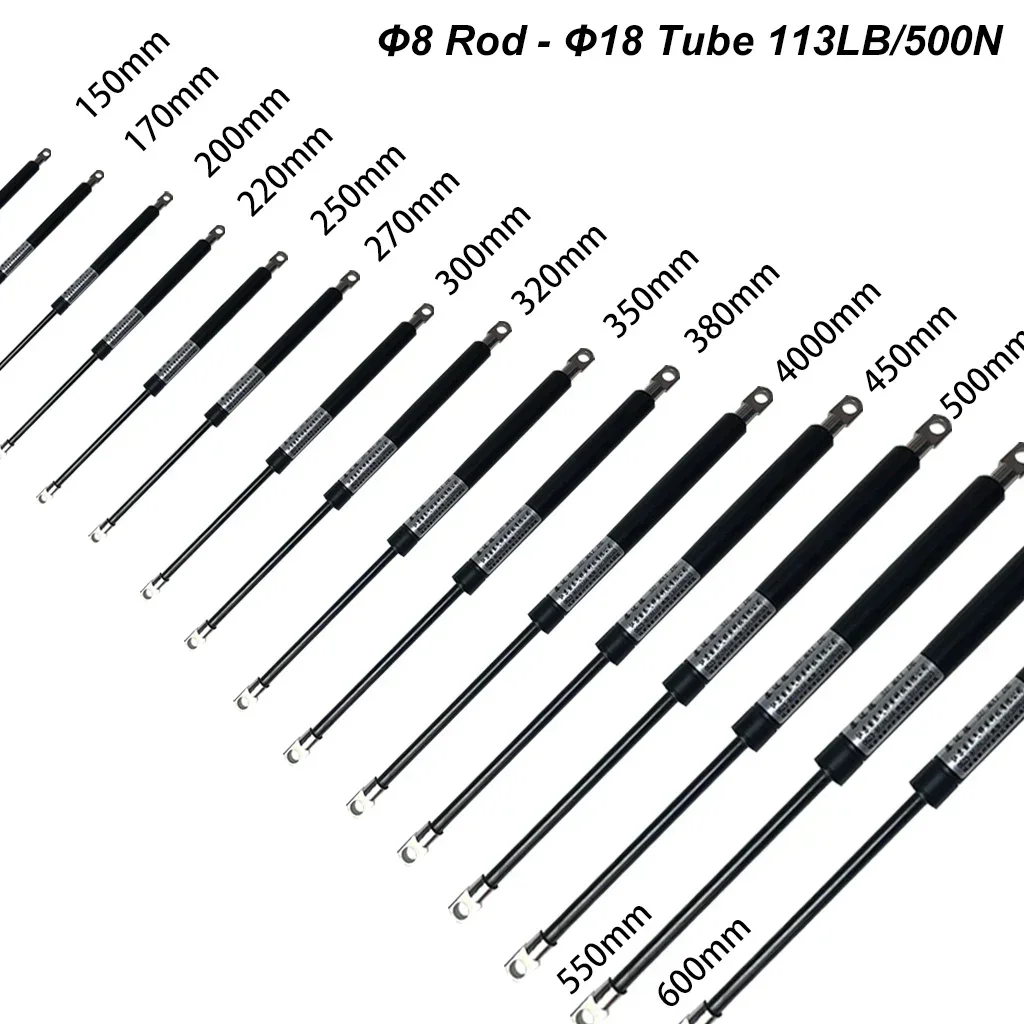 

1 шт., 500 Н/113 фунта, 150-600 мм, газовые стойки со стальными проушинами, амортизаторы, газовые пружины, подъемные опоры, уличная скамейка, платформа для автофургона