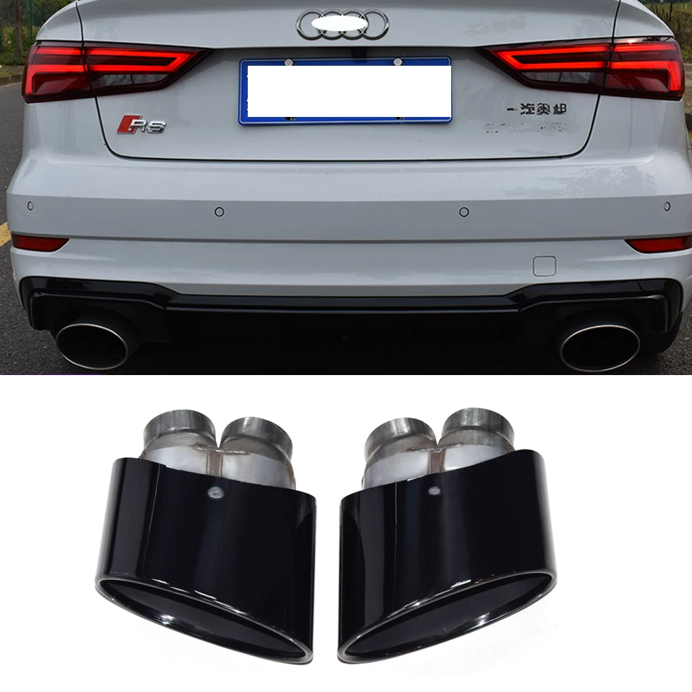 Автомобильные аксессуары, двойной внутренний наконечник выхлопной трубы для Audi RS3 RS4 RS4 RS5 RS6, наконечник выхлопной трубы для S3 S4 S5 S6, наконечник глушителя