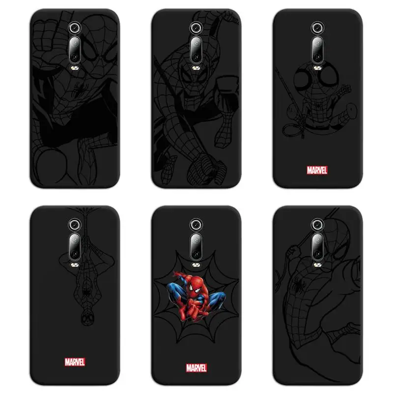 

Marvel hero spiderman sketch Phone Case For Redmi 9A 9 8A Note 11 10 9 8 8T Pro Max K20 K30 K40 Pro
