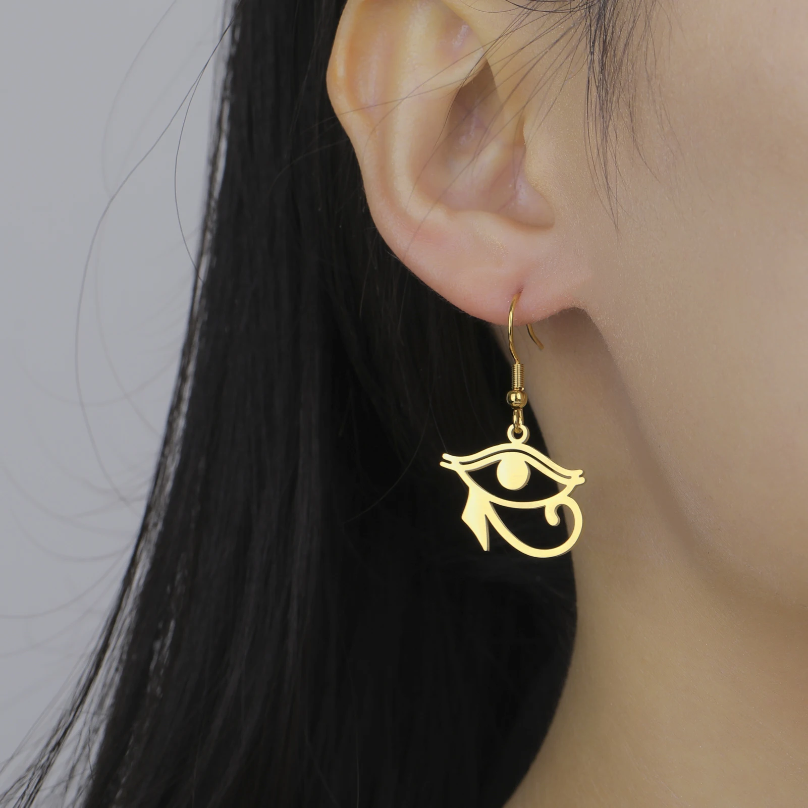 Древние египетские серьги-подвески Глаз Гора из нержавеющей стали висячие