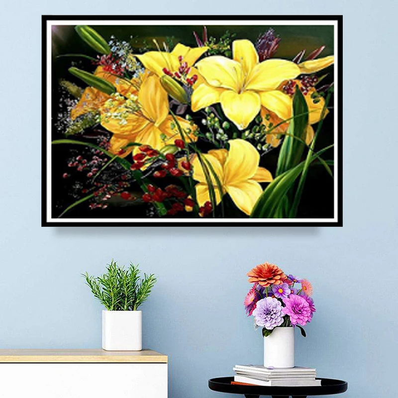 

Flowers Pattern Diamond Painting Cross Stitch Kits Paintings for Living Room Pictures 5d Diy Diamond Painting New 2022 Pixel Art