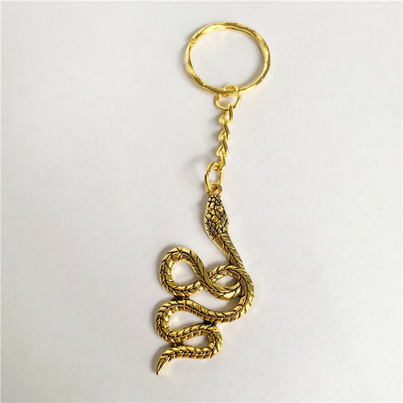

New Fashion Key Ring Metal Key Chain Keychain Jewelry Color Plated Snake CobraPendant