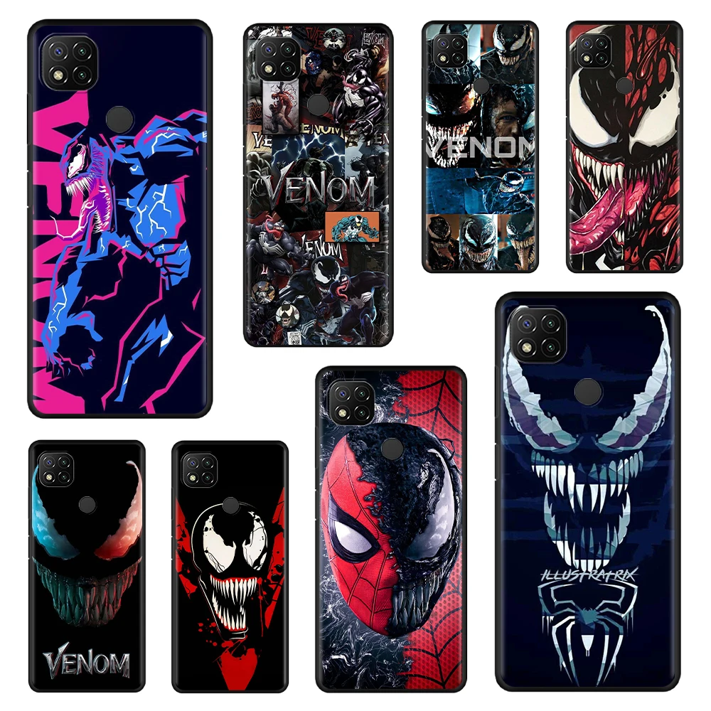 

Marvel Venom And Spiderman Case Cover for Xiaomi Redmi Note 10 11 11S 11E 11T 11S 9C 10C 10A 8 9 8A Pro Pro+ Casing Official