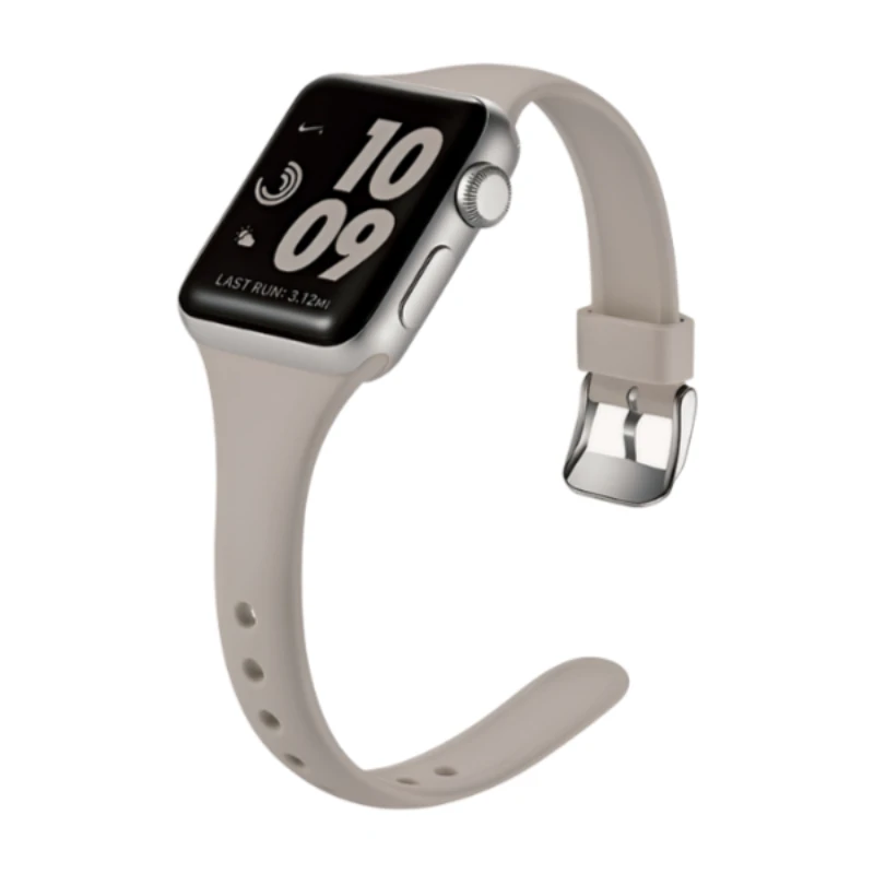 

Slim Band Compatible with Apple Watch 38/40/41/42/44/45/49mm iWatch SE & Ultra & Series 8/7/6/5/4/3/2/1 for Women and Men, Gray