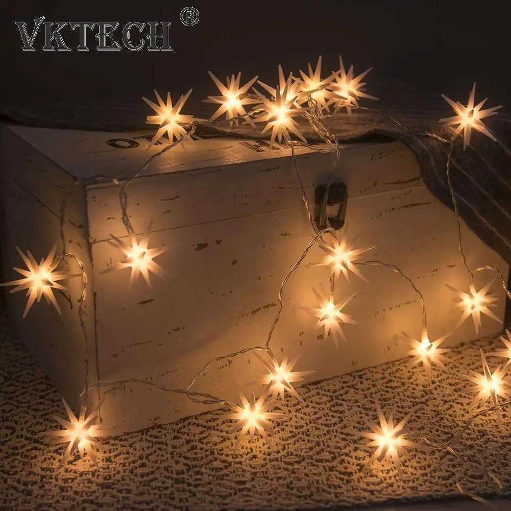 

10/20LED String Lights Cute Star Garland Lamp Power Battery Lamp Christmas Tree Pendant New Year Party Ornaments Sets