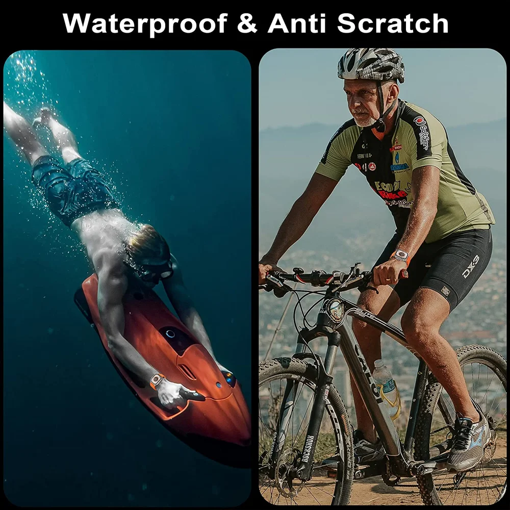 3D Screen Protector for Apple Watch Ultra 49mm accessories Metal Aluminum Alloy Frame Full Cover + HD Tempered Glass iWatch case