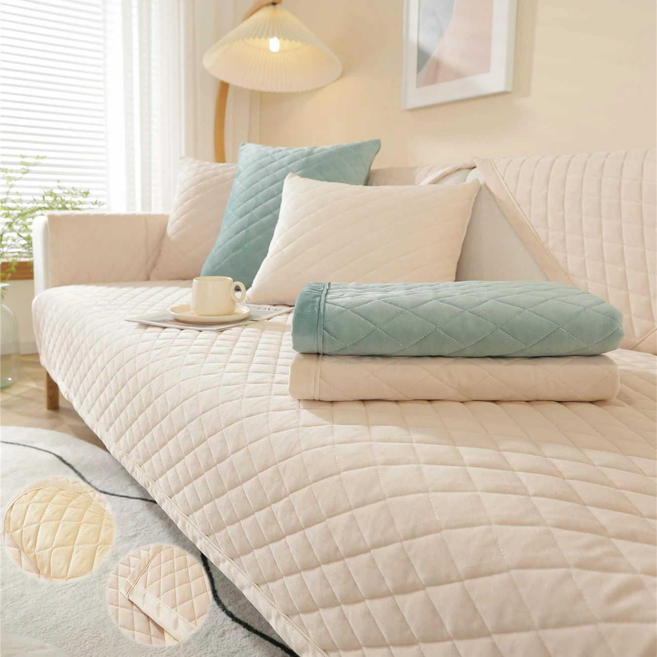 

Quilted Sofa Cushion 3D Three-dimensional Relief Sofa Cover Non-slip Sofa Towel Armrest Cushion Living Room Furniture Decoration