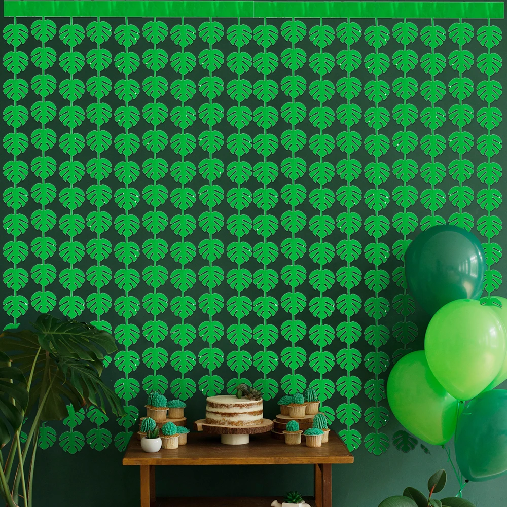 Занавеска на дверь с зелеными пальмовыми листьями штора от дождя в виде черепахи