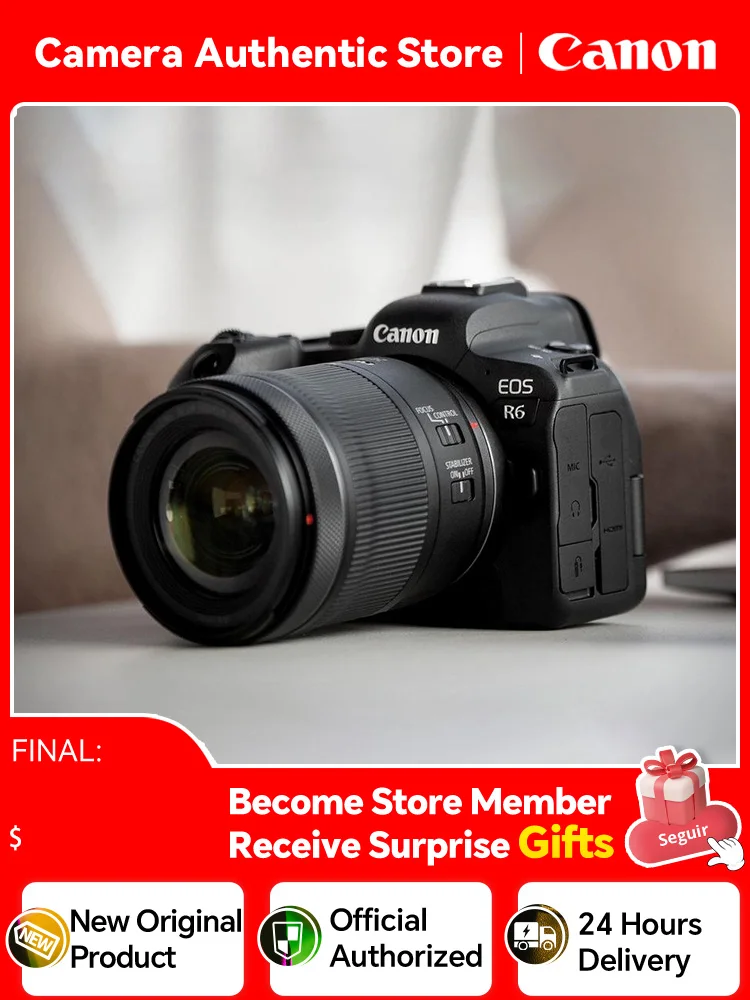 Полнокадровая флагманская профессиональная беззеркальная камера Canon EOS R6 20 мегапикселей 8 уровней стабилизация 4K видео V-log съемка Спорт