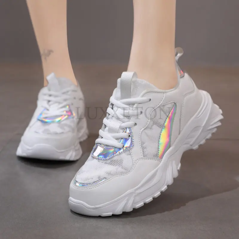 Thick-soled Heightened Casual Sports Female Shoes Summer Hot Sale Women Casual Shoes Thick-soled Breathable Wear-resistant Shoes