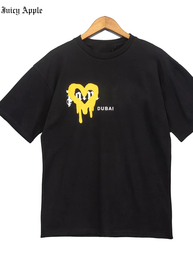 Juicy Apple T Shirt PALM Brand Love Print Logo Cotton Short-sleeved T-shirt 2022 Summer Men And Women Couple Top Y2k Tshirt Tops