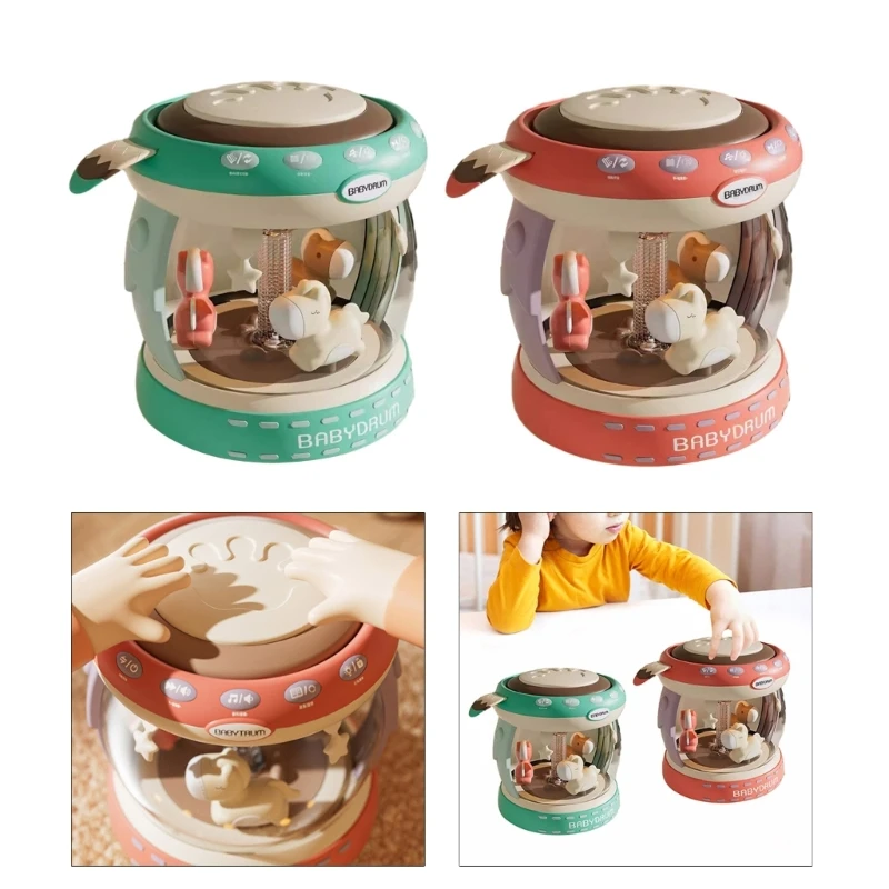 

77HD Luminous Baby Music Drum Toy Child Electronic Gift LED Projection Toy