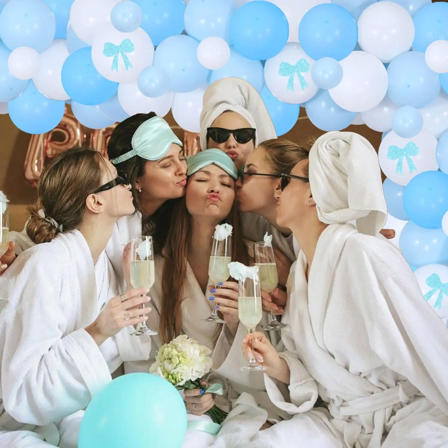 Kreat4joy 98 шт. синий бант девичник гирлянда арочный комплект она завязывание узел